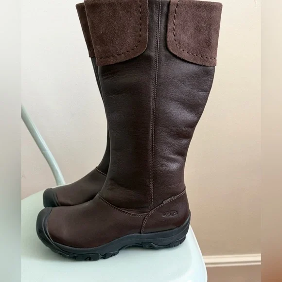 KEEN LAKEN HIGH BOOTS, W8 in Brown Leather - Picture 6 of 8